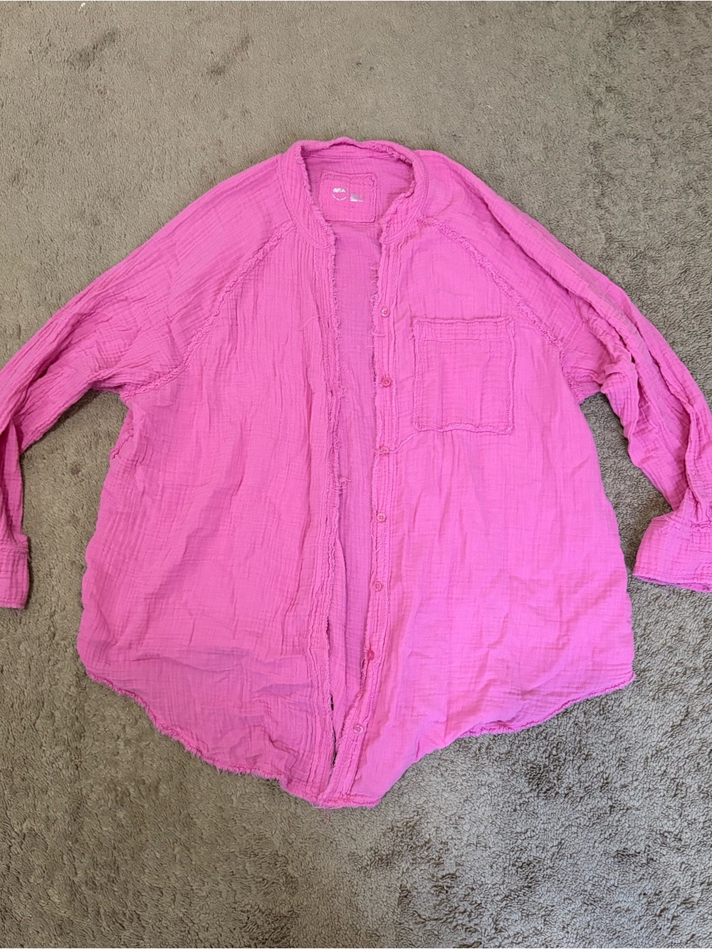 aerie Pink Lightweight Button-Front Shirt Jacket